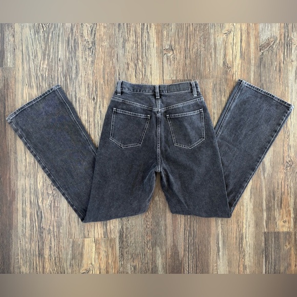 PacSun Denim - PacSun High Rise Bootcut Jeans Womens 25 Button Fly Faded Black Denim Cotton